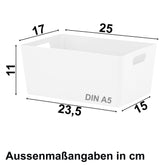 Ordnungsbox mit Beschriftungsclip - DINA5 - 25x17x11cm - 3,9 Liter Ordnungssystem